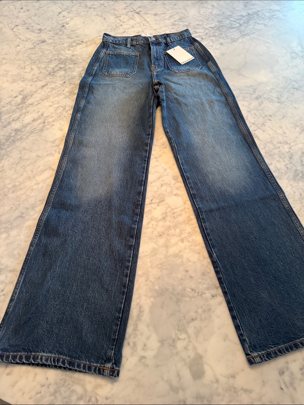 BNNW Reformation Alyssa Stretch High-Rise Wide-Leg Long Jeans. Limited Edition. - Picture 7 of 11